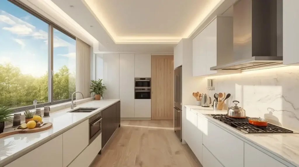 Backlit Translucent Panel (Fake Window) WALLPAPER KITCHEN
