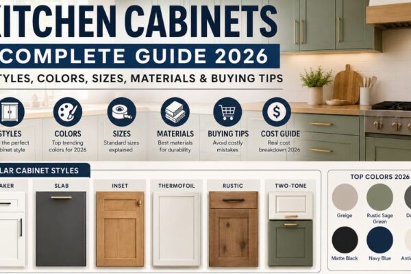 Modern kitchen cabinets guide 2026 with styles and color trends
