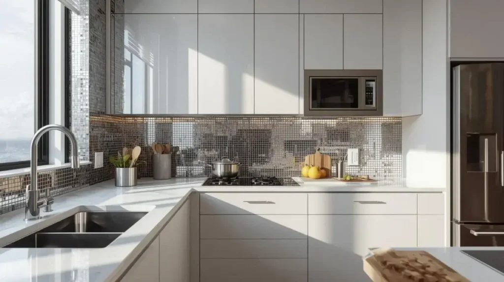 Micro‑Mirror Mosaic (Self‑Adhesive Tiles)
