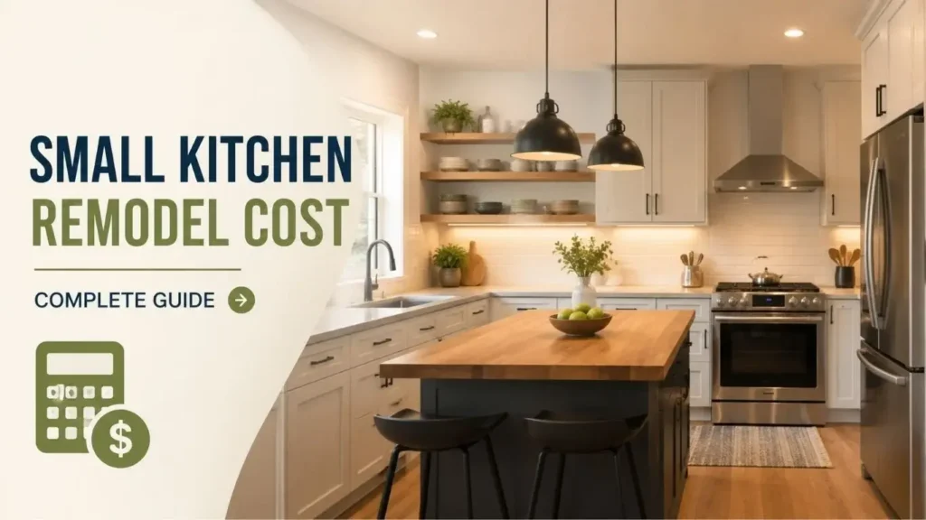 Small kitchen remodel cost guide featuring a modern renovated kitchen with stylish cabinets and budget-friendly design ideas.