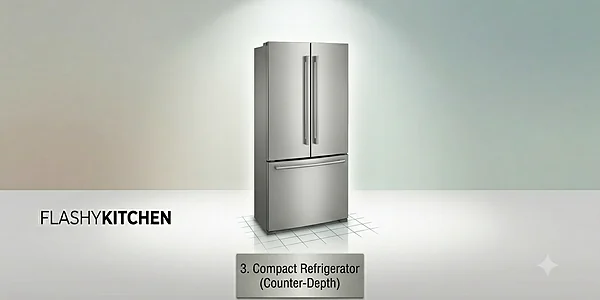 Compact counter-depth refrigerator designed to fit neatly in a small kitchen