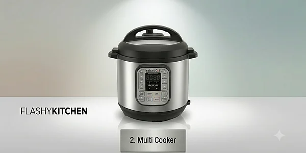 Multi cooker appliance for pressure cooking, slow cooking, and saving space in a small kitchen