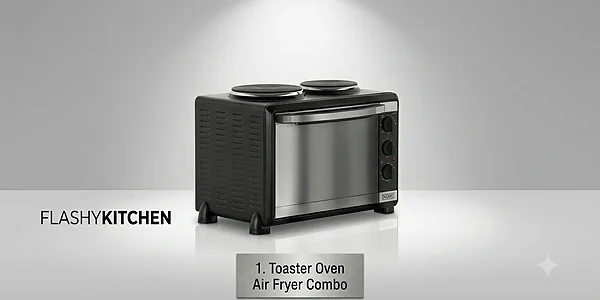 Toaster oven air fryer combo appliance for saving space in a small kitchen
