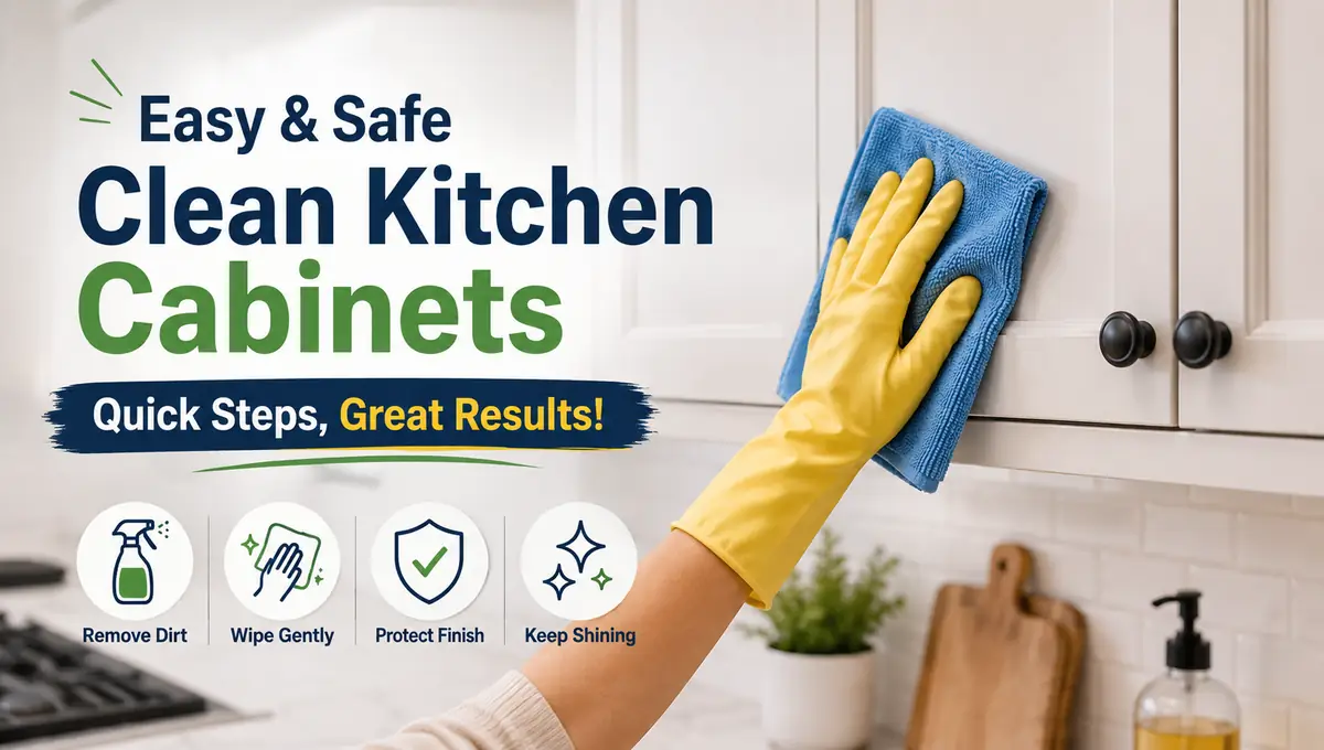 Clean kitchen cabinets safely with a microfiber cloth