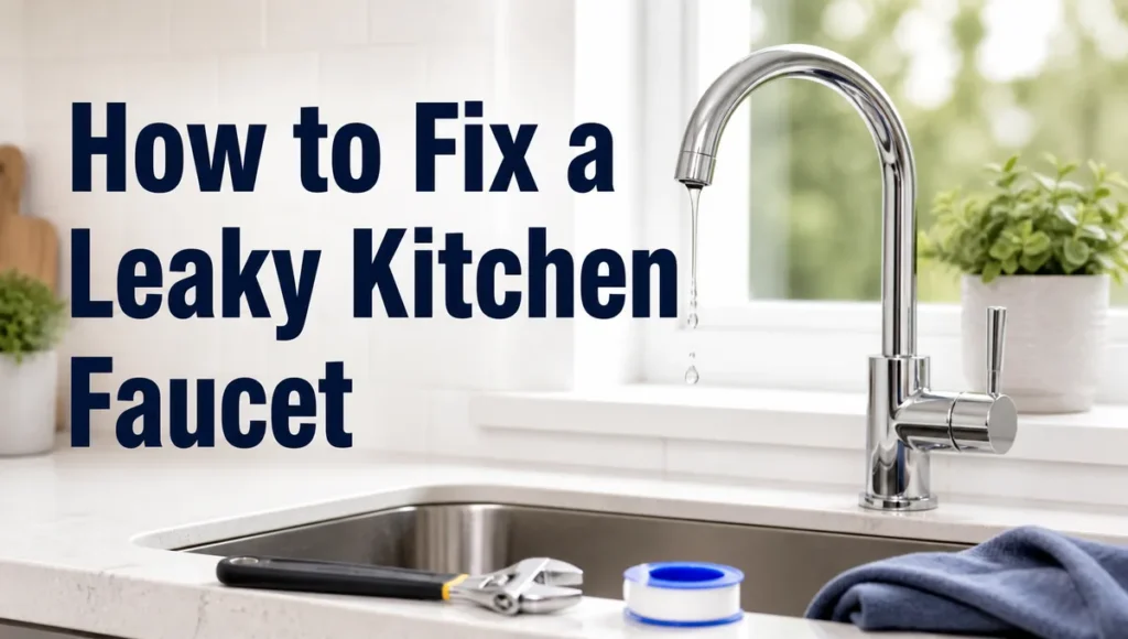 How to fix a leaky kitchen faucet with basic tools near a modern kitchen sink