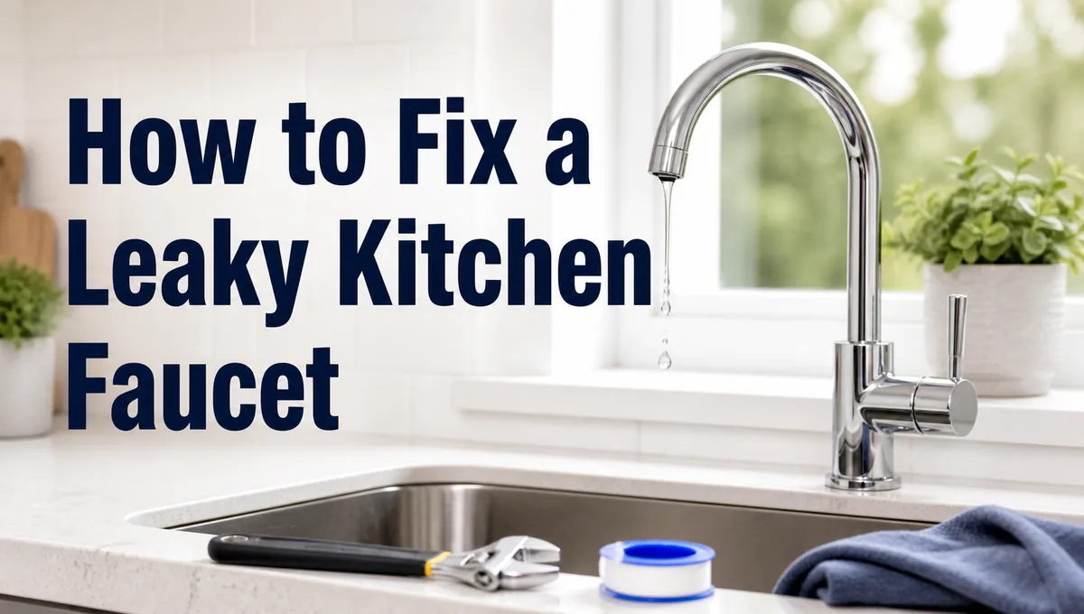 How to fix a leaky kitchen faucet with basic tools near a modern kitchen sink