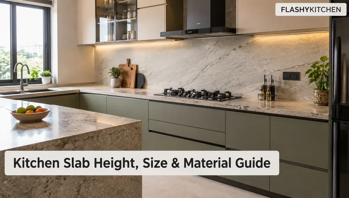 Kitchen slab height, size and material guide for Indian homes