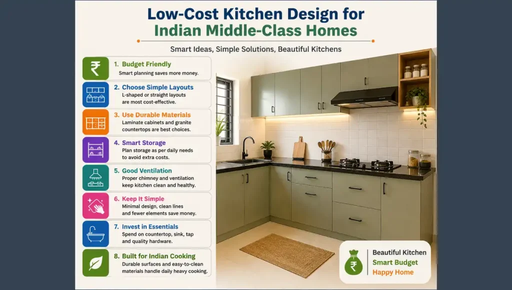 Low-cost kitchen design for Indian middle-class homes