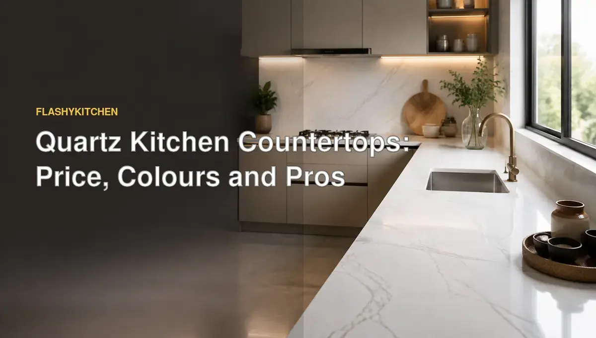 Quartz kitchen countertop design for Indian homes